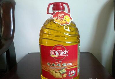 【家運(滿堂紅)壓榨花生芝麻調和油5L】價格_廠家_圖片